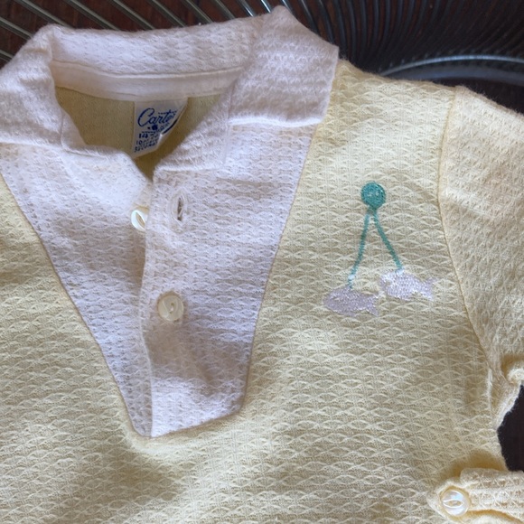 Carter’s vintage 60s mod pastel yellow knit unisex bubble romper size 6 mo. - Picture 2 of 10